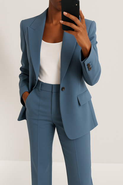 Ensemble tailleur à pantalon large femme