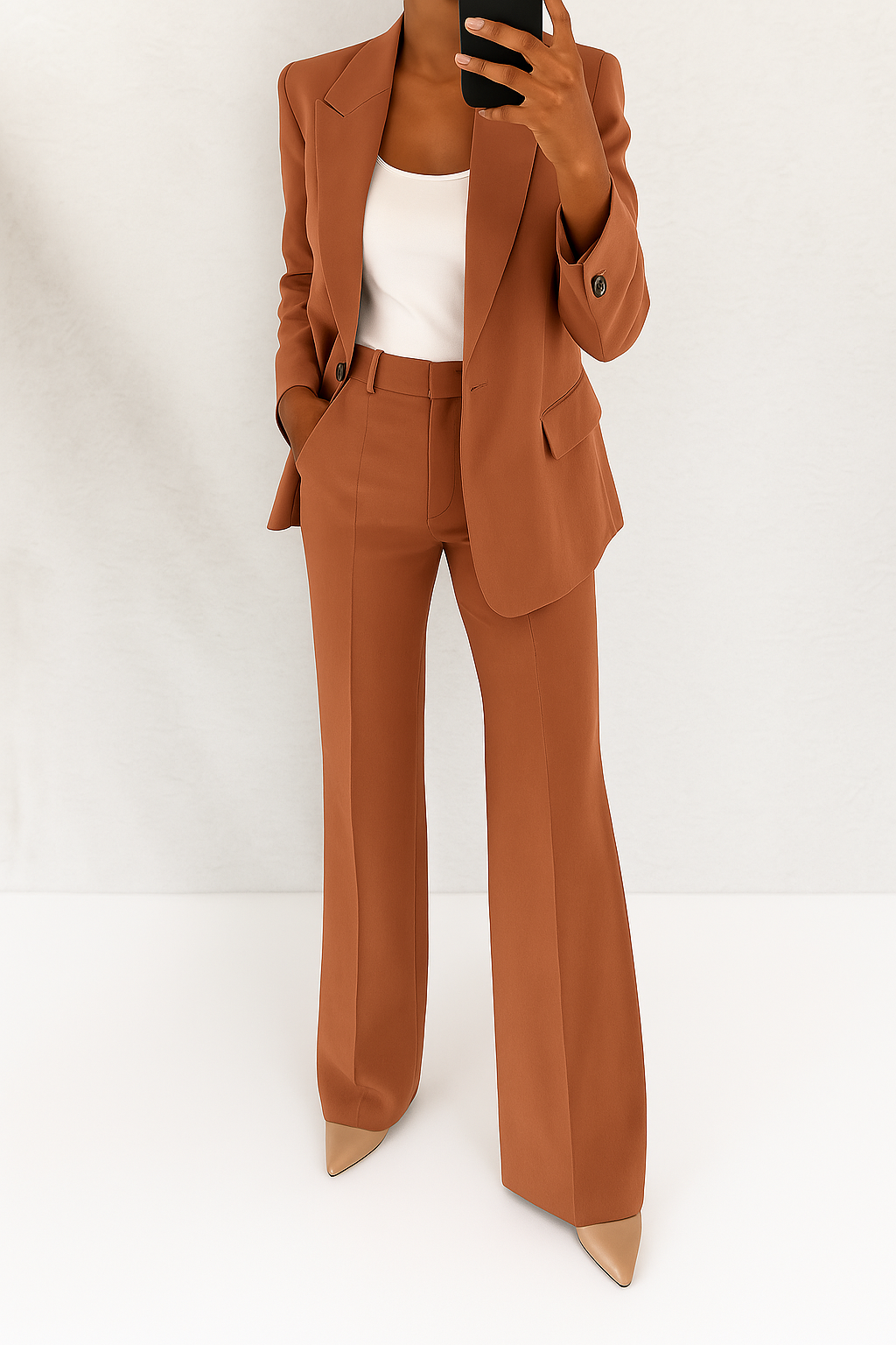 Ensemble tailleur à pantalon large femme