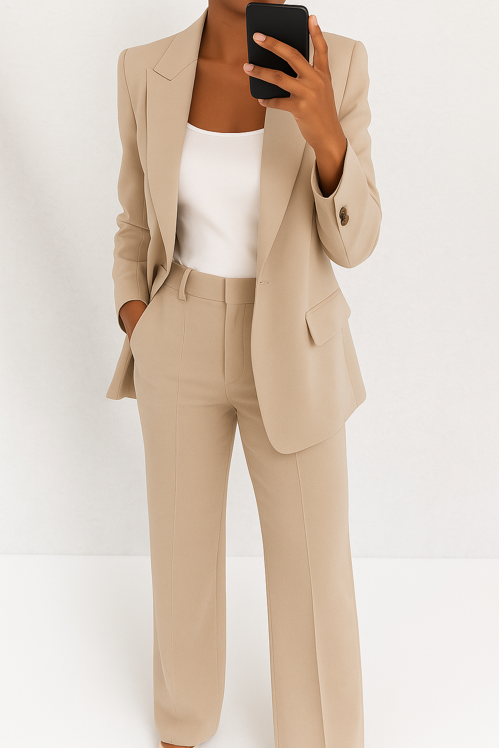 Ensemble tailleur à pantalon large femme
