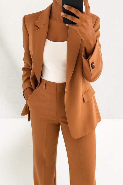 Ensemble tailleur à pantalon large femme