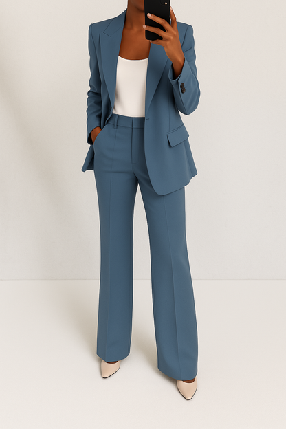 Ensemble tailleur à pantalon large femme