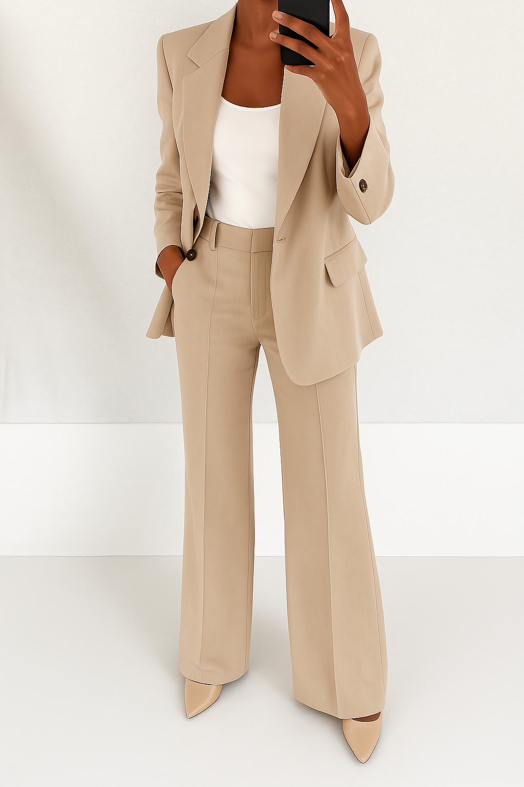 Ensemble tailleur à pantalon large femme