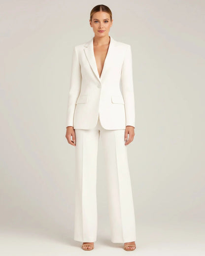 Ensemble tailleur chic pour femme à blazer long cintré