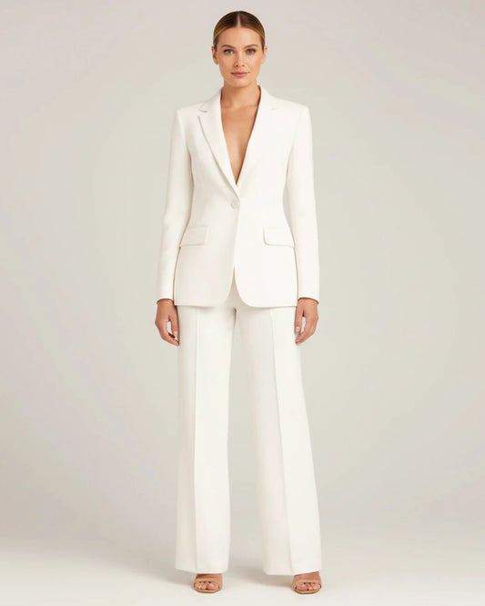 Ensemble tailleur chic pour femme à blazer long cintré