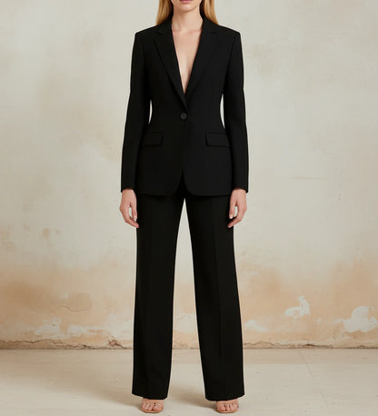 Ensemble tailleur chic pour femme à blazer long cintré