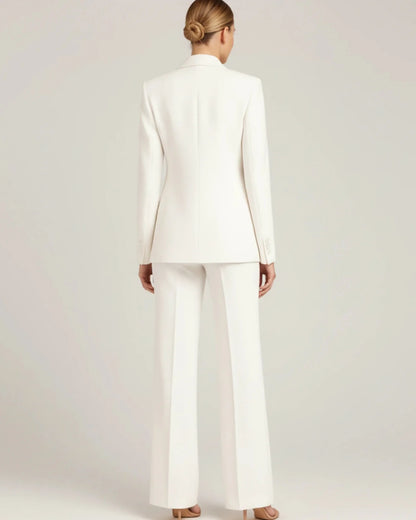 Ensemble tailleur chic pour femme à blazer long cintré