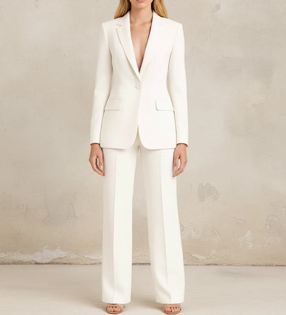 Ensemble tailleur chic pour femme à blazer long cintré
