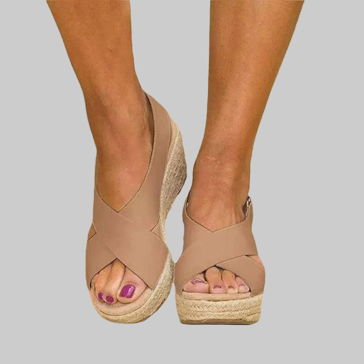 Espadrilles compensées à brides croisées pour femme