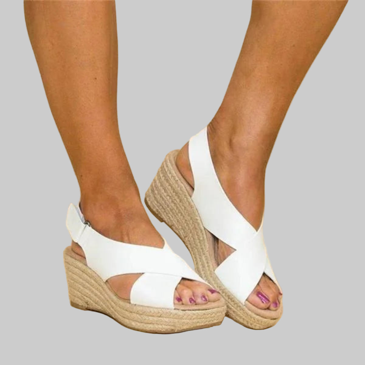 Espadrilles compensées à brides croisées pour femme