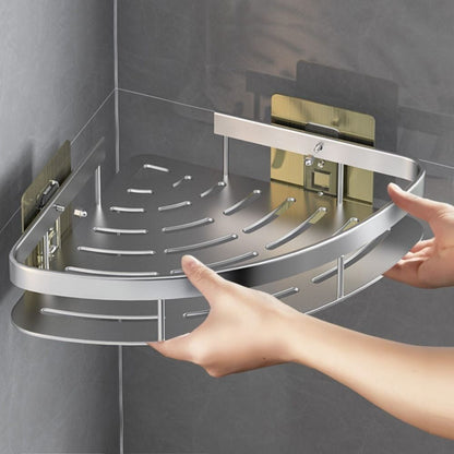 Étagère d’angle en aluminium pour salle de bains – organiseur fonctionnel pour shampoing et accessoires