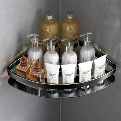 Étagère d’angle en aluminium pour salle de bains – organiseur fonctionnel pour shampoing et accessoires