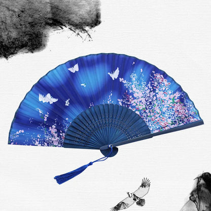 Éventail de style japonais traditionnel à motif floral