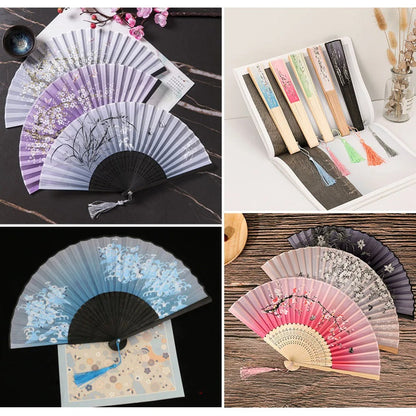 Éventail de style japonais traditionnel à motif floral