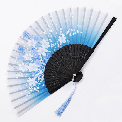 Éventail de style japonais traditionnel à motif floral