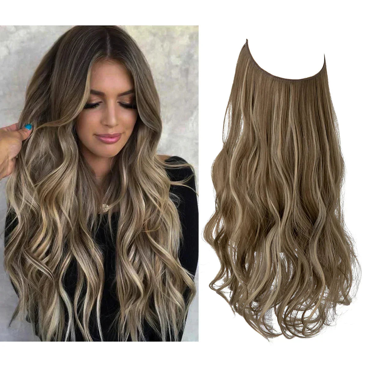 Extensions de cheveux naturels - brun et blond