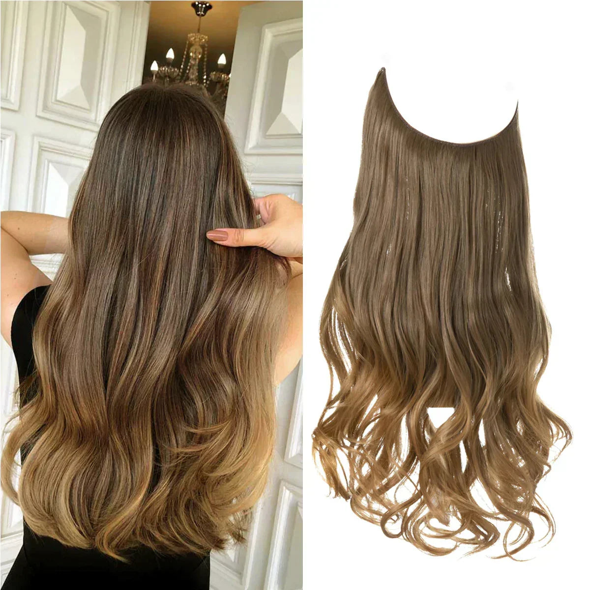Extensions de cheveux naturels, qualité Remy, volume et longueur sans démarcation