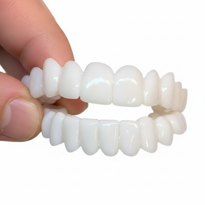 Facettes dentaires | couvre-dents esthétiques personnalisables | résine spéciale de qualité médicale | correction instantanée du sourire | pour la mâchoire supérieure et la mâchoire inférieure
