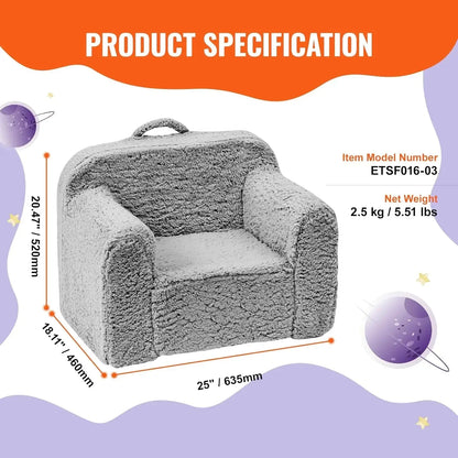 Fauteuil pour tout-petits douillet – polaire douce et soutien à haute densité