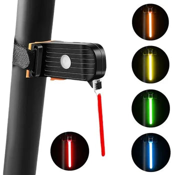 Feu arrière de vélo rechargeable en forme de tube