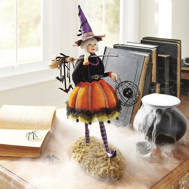 Figurine d’Halloween, décoration de sorcière faite main, résine