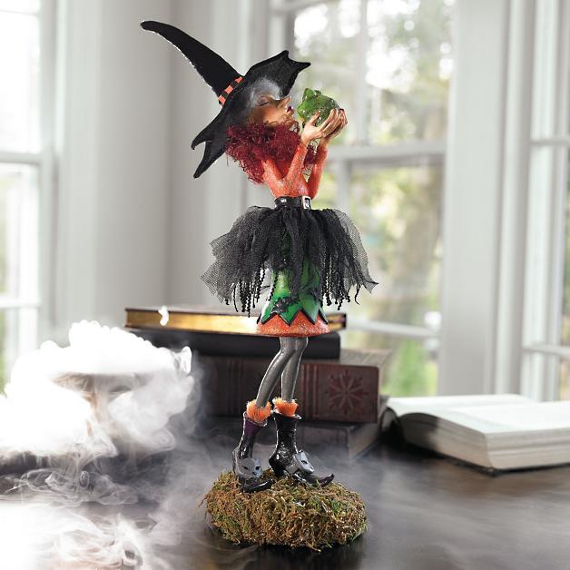 Figurine d’Halloween, décoration de sorcière faite main, résine