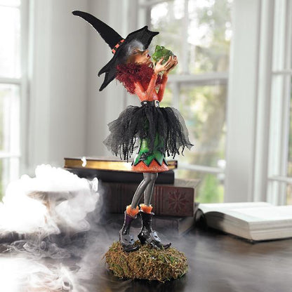 Figurine d’Halloween, décoration de sorcière faite main, résine