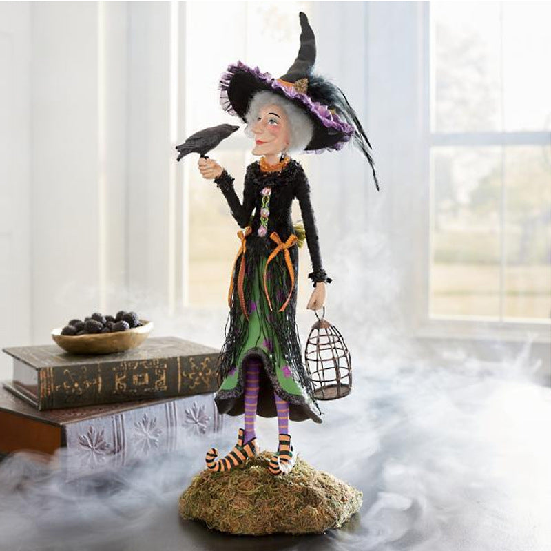Figurine d’Halloween, décoration de sorcière faite main, résine
