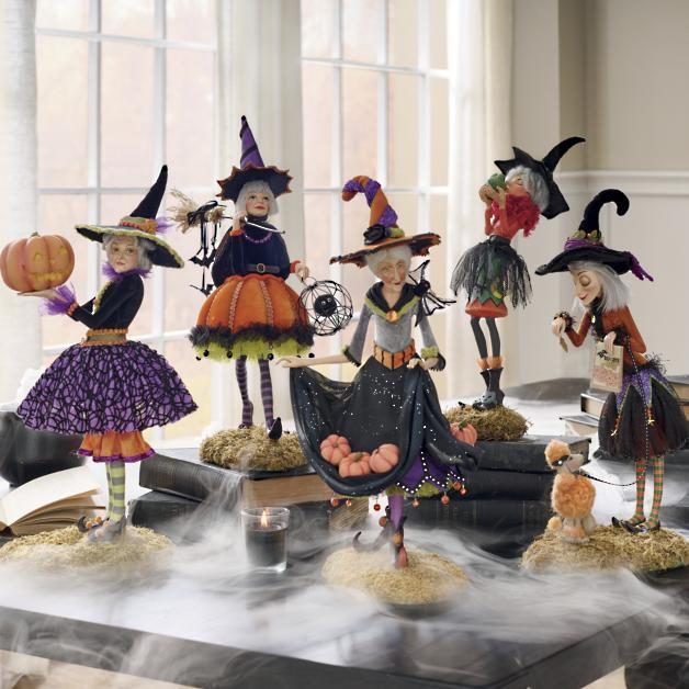 Figurine d’Halloween, décoration de sorcière faite main, résine