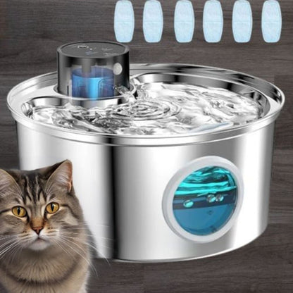 Fontaine à eau pour chat sans fil | hydratation à piles