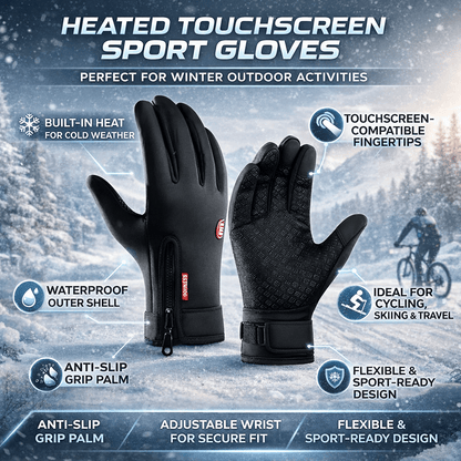Gants d'hiver chauffants tactiles pour le vélo et le ski