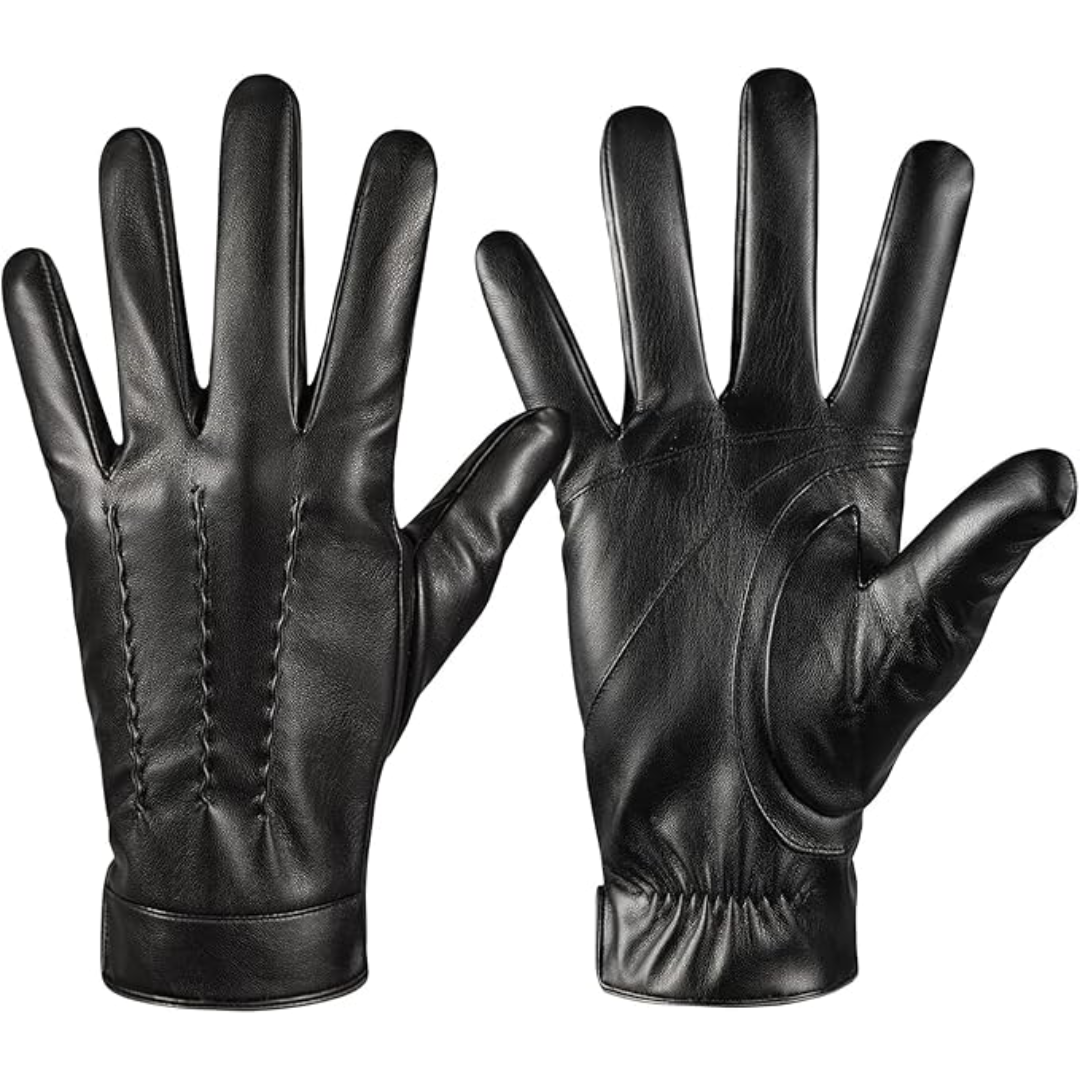 Gants d'hiver en cuir pour écran tactile