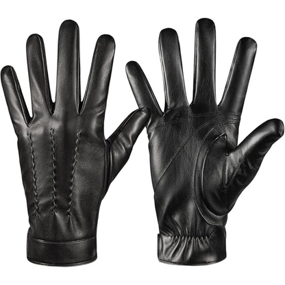 Gants d'hiver en cuir pour écran tactile