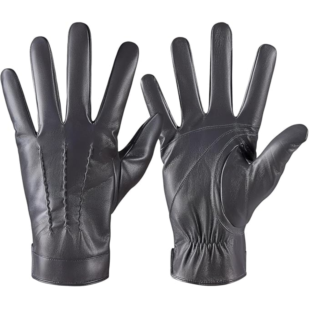 Gants d'hiver en cuir pour écran tactile