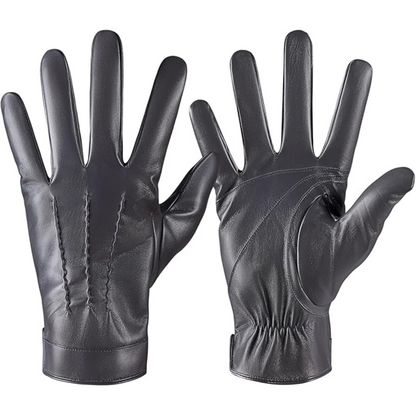 Gants d'hiver en cuir pour écran tactile