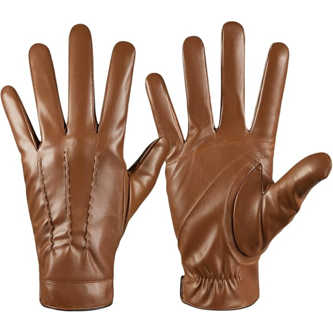 Gants d'hiver en cuir pour écran tactile