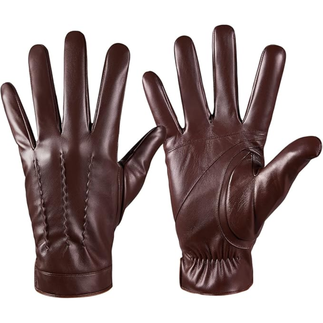 Gants d'hiver en cuir pour écran tactile