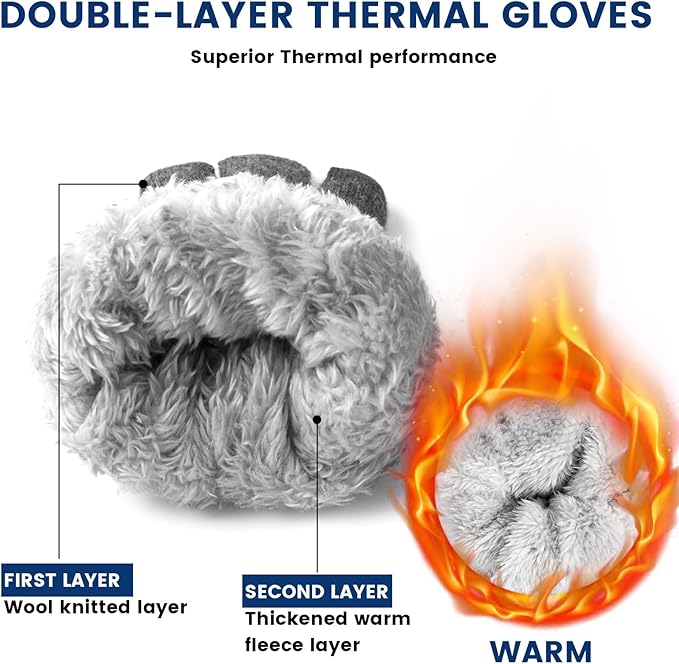 Gants d'hiver thermiques pour écran tactile
