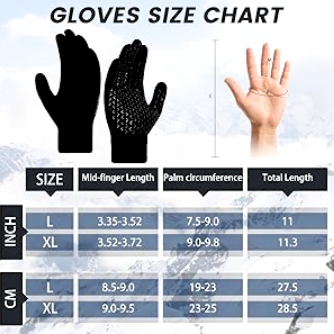 Gants d'hiver thermiques pour écran tactile