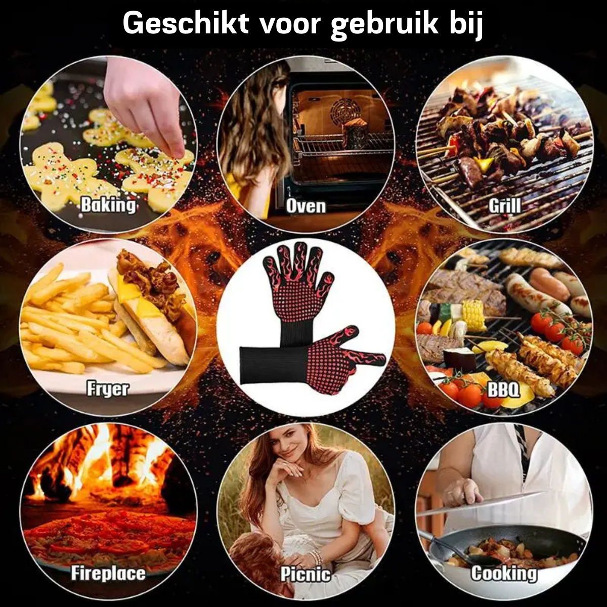 Gants de barbecue jusqu’à 800 °C