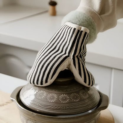 Gants de cuisine rayés résistants à la chaleur