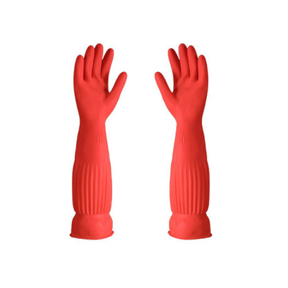 Gants de vaisselle en latex extra longs et épais avec doublure polaire