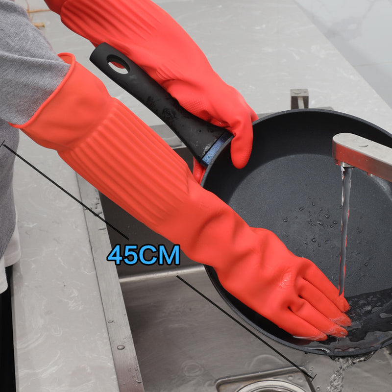 Gants de vaisselle en latex extra longs et épais avec doublure polaire