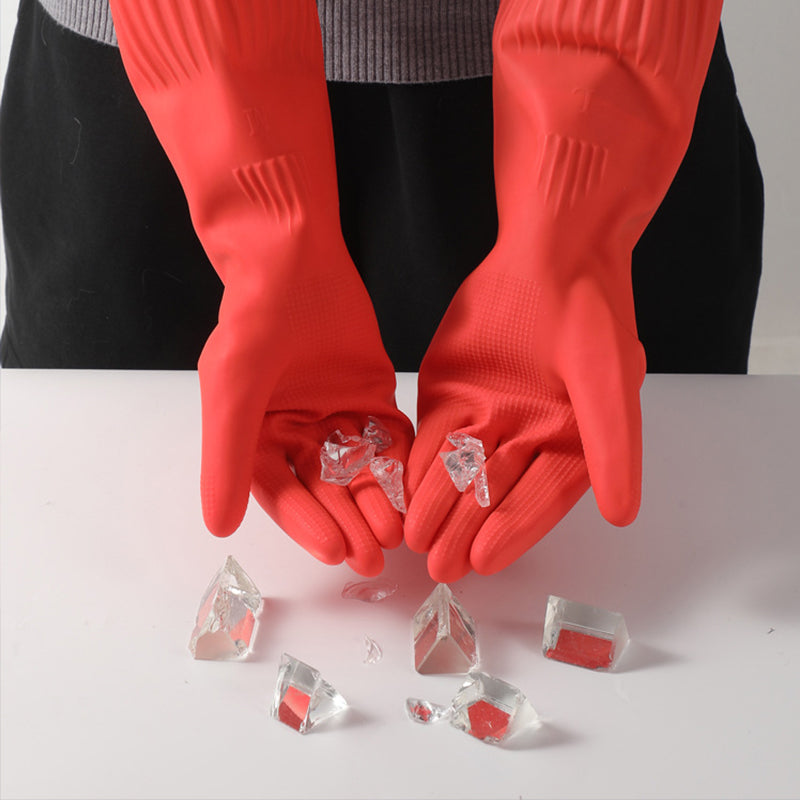 Gants de vaisselle en latex extra longs et épais avec doublure polaire