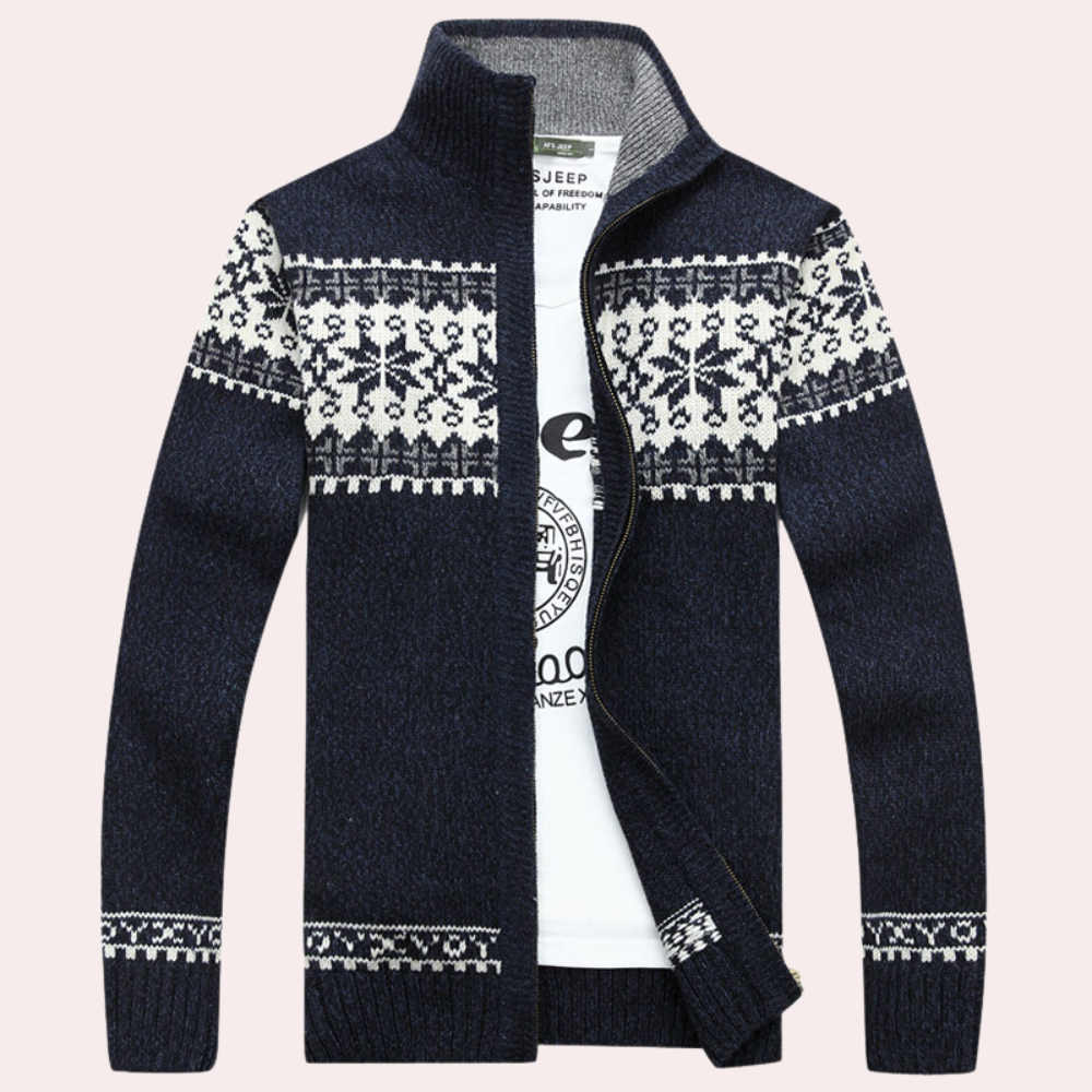Gilet à zip intégral à motif pour homme
