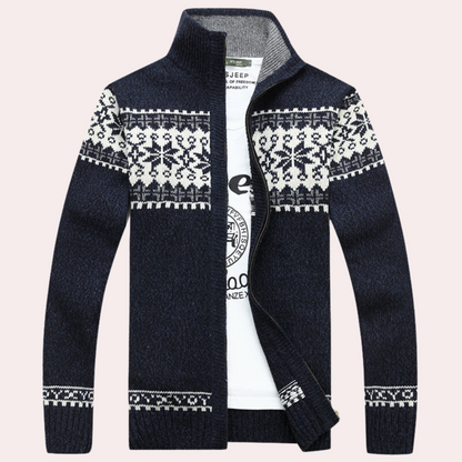 Gilet à zip intégral à motif pour homme