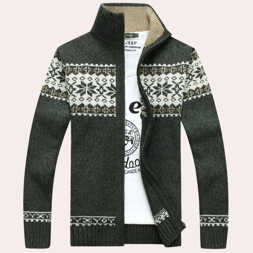 Gilet à zip intégral à motif pour homme