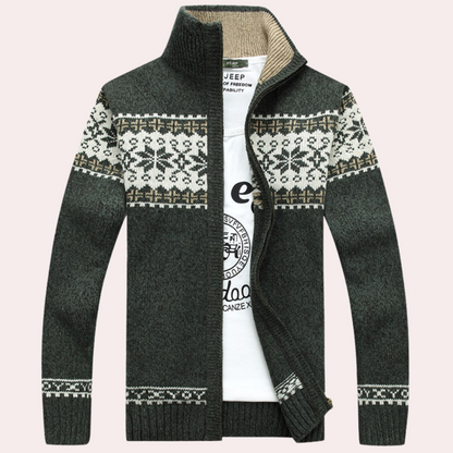 Gilet à zip intégral à motif pour homme