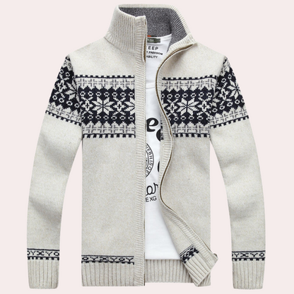 Gilet à zip intégral à motif pour homme