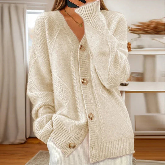 Gilet boutonné à col V pour femme