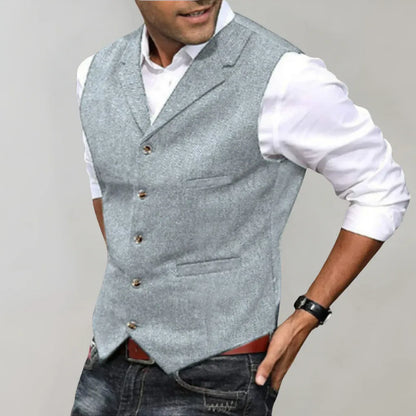 Gilet de costume à chevrons pour homme